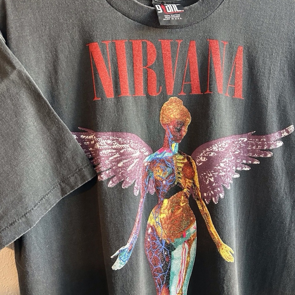 Vintage 1993 Nirvana In Utero Tee XL Fader Made in USA Single Stitch - Picture 5 of 5